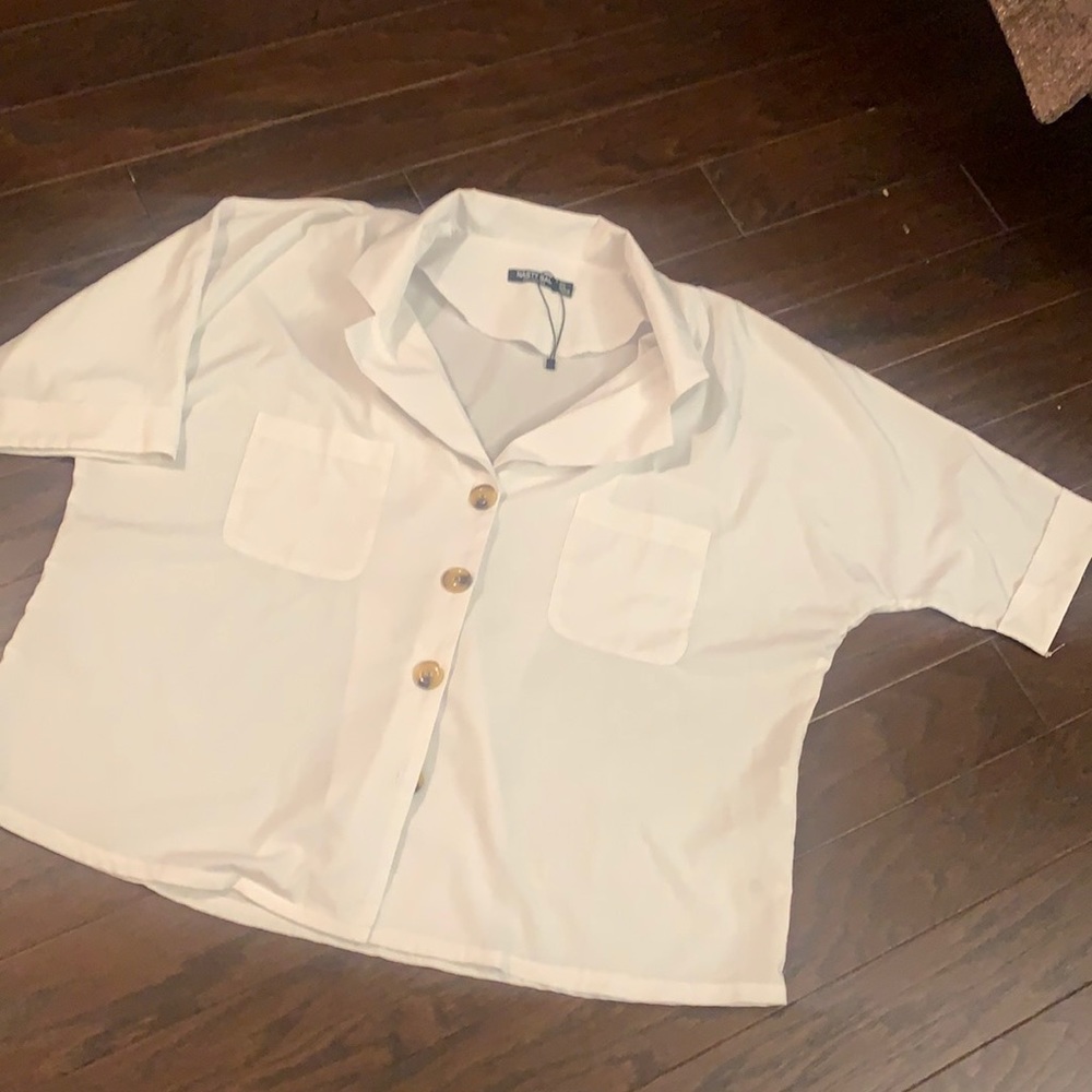 Oversized white button down